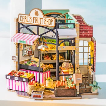 DIY domček pre bábiky Šťastný Kútik Séria Drevených Miniatúrne Doll House na Darček k Narodeninám Deti, Dospelých Drop Shipping