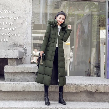 Bavlna dámske Žena Bunda kórejský Zimný Kabát Ženy Oblečenie 2020 Teplá Vetrovka Veľké Kožušiny Golier Dlho Parkas ZT4199