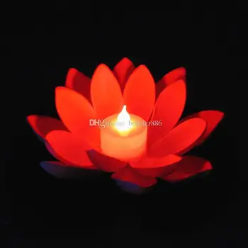2019 Nové Umelé LED Plávajúce Lotosový Kvet Sviečka, Lampa S Farebnými Zmeniť Svetlá Pre Svadobné Dekorácie Dodávky