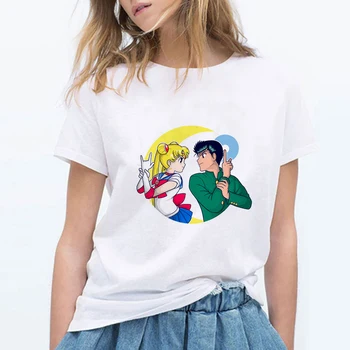 Kvadratická Prvok Kawaii Plus Veľkosť Tričko Hillbilly Japonských Žien, Tričko Sailor Moon Dievča Moc Vtipné tričko Letné Top Čaj