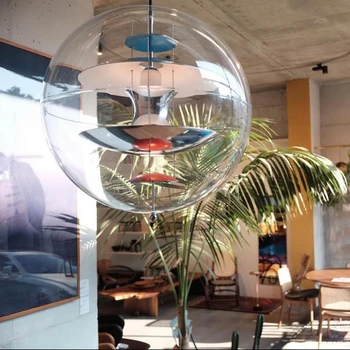 Nordic kreatívny dizajn visí loptu prívesok lampa postmoderných osobnosti PMMA kovaného železa spálne dekorácie jeden vedúci svetlo
