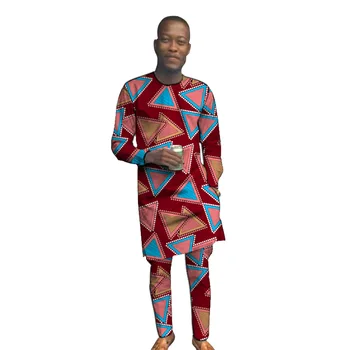 Africké oblečenie Muž Dlhé Košele S Nohavice Módne Senátor Topy+Nohavice Vyrobené na Mieru pánske Oblečenie Slávnostné Ankara Nohavice Sady