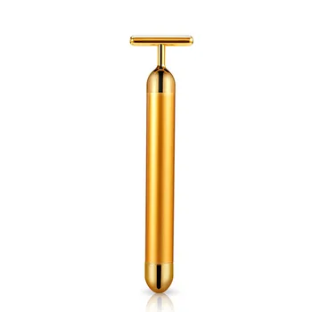 24K gold bar elektrické T-model kozmetický prístroj lift napínanie tváre nástroj tváre masér
