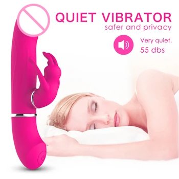 Silikónové G-spot Masáž Rabbit Vibrátor USB Nabíjateľné Ženská Masturbácia Dildo Vibrátor sexuálnu Hračku pre Ženy, Sex Produkty