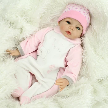 Krásne reálne znovuzrodené deti na predaj 22 palcový reborn bábiky látkové telo dievčatá darček bonecas reborn de silikónové