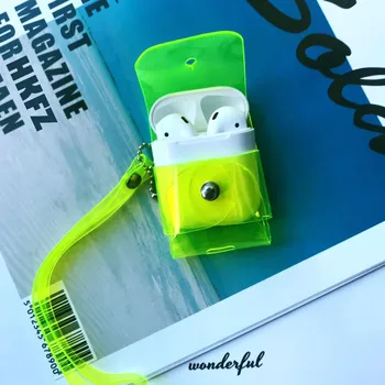 Móda Fluorescenčná Žlté Slúchadlá Prípadoch Pre Apple AirPods Prípade Pro 1 2 3 Jednoduchosť Bluetooth, Ochranný Kryt