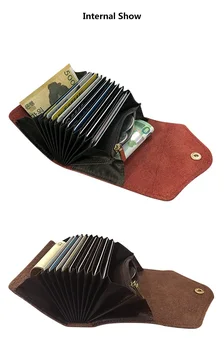 Ženy Orgán Karty Taška Reálne Originálne Kožené Peňaženky vizitku Prípade Kreditnej Karty, Držiak s Mini Zips na Mince taška