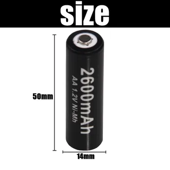 AA batéria NiMH Low self-vypúšťanie Odolný 1.2 V 2600mAh Ni-MH Dobíjacie Batérie 2A Bateria akkumulator