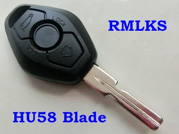 RMLKS 3 Tlačidlá Diaľkového Prázdne HU92 HU58 Čepeľ Key Uncut púzdro Fob vhodné Na BMW 1 3 5 6 7 X3, X5 E53 E46 E39 E60 Z4