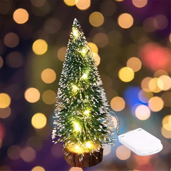 Vianočné Ploche Dekorácie LED Svetlá Mini Vianočný Stromček Malý Borovice adornos de navidad para casa arbol de navidad /d