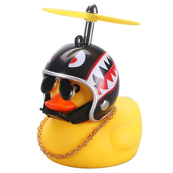 Spoločnosť Krásny Duck v Aute Ornament, Auto Doplnky, Dekorácie Interiéru Auta Tabuli Hračky S Prilbou A Reťazca