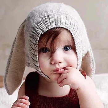 Baby, baby, klobúk na jeseň a V zime, nové teplé teplý klobúk s novými roztomilý malý králik kryt klobúk pre deti