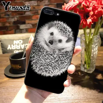 Yinuoda málo krásne ježko zviera Nádherné Farebné Kresby Telefón puzdro pre iPhone 7plus 6 7 8 8Plus X 5S, 11pro, puzdro