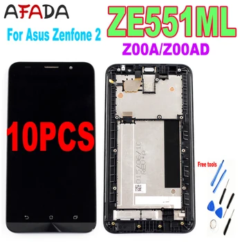 10 KS Pre Asus Zenfone 2 ZE551ML Z00A LCD Displej Dotykový Displej Digitalizátorom. Montáž Rámu ZE551ML Z00AD LCD