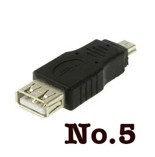 Veľkoobchod 50pcs/veľa Voľného Shippping Black Female USB 2.0 A na Male Mini 5 pin B Adaptér Prevodník USB kábel Pre MP3, MP4
