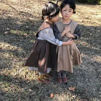 Deti Šaty Pre Dievčatá 2021 Detské Letné Kórejské Oblečenie Batoľa Dievča Bežné Bavlnené Šaty Dieťa Vintage Frocks Baby Girl Vestido