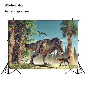 Mehofoto Dinosaura Strany Pozadí pre Foto Jurský Svet Fotografie Pozadie Novorodenca Happy Birthday Tému Dekorácie 946