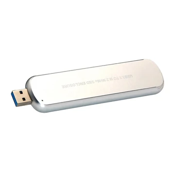 Prenosný Pevný Disk Krytu USB3.1 M. 2 NVMe SSD Krytu z Hliníkovej Zliatiny Mobilný Pevný Disk Prípade Striebro