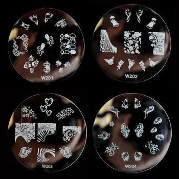 W Série Nechtov pečiatka vytlačený obrázok doska škrabka tesnenie nechtov šablóny octopus Star W221