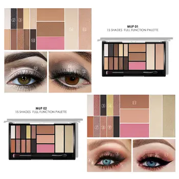 15 Farieb Eyeshadow Paleta Lesk make-up Matné Očné tiene tvoria Paleta paleta de Maquillage sombra So Štetcom