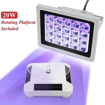UV Živice Vytvrdzovania Lampa Stereo Fotosenzitívne Živice 405 NM 20W DIY Vytvrdzovania Shell s 360-Stupňové Otáčanie Zátvorka NÁS Plug