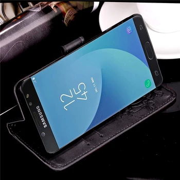 Premium PU Kožené Peňaženky Prípade Stojan A Kreditné Karty Sloty Shockproof obal Pre Samsung Galaxy J5 J530 (2017) Mobilný Telefón