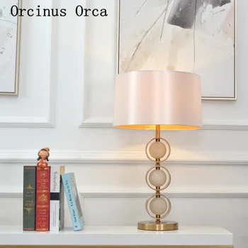 Americké luxusné zlaté mramoru stolná lampa štúdia spálňa nočná lampa fashion nová biela dekoratívne stolná lampa