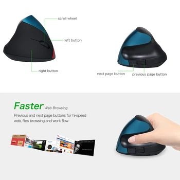Optické Vertikálne Ergonomická Myš Drôtová Myš USB Myší 5 Tlačidlo pre PC, Notebook Mnohých Farbách Kancelárske potreby myš pre hráčov