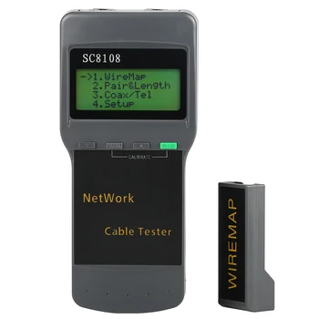 SC8108 LAN Telefónny Kábel Tester & Meter S LCD Displejom RJ45 Prenosné LCD Siete Tester Meter