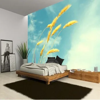 Wellyu Vlastné veľké fresco moderné módne pšenica krajiny 3D stereo TV pozadie tapetu abstraktných de parede para quarto