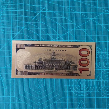 10pcs/Set Pozlátené Ozdoby Americký Gold Bankovka 100 Doláru Farebné Fólie Zlatej farby Bill Poznámka Módne Kovové Remeslá