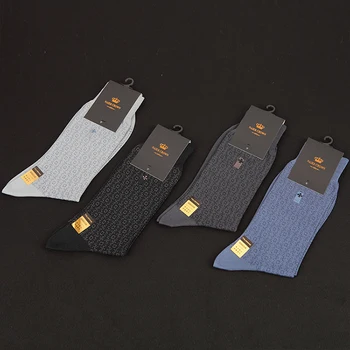 Z2148 NAIER pánske Oblečenie/Bežné Bavlnené Ponožky Mercerized Výšivky Priedušná Tenké Bežné Obchodné Ponožky pre Jar Leto Jeseň