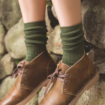 Odbavenie Predaj dámske Ponožky Zimné Teplejšie Pevnej Bavlnenej Pletenej Dlhé Ponožky Japonský Harajuku Štýl Vintage Streetwear Posádky Ponožky