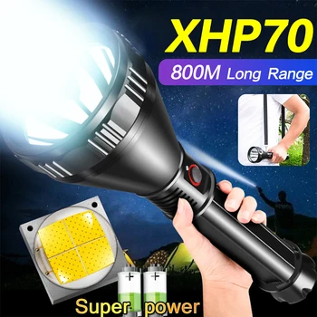 60000Lm širokouhlý Long-range Nabíjateľná baterka Super Svetlé XHP70.2 LED baterkou Vodotesné svietidlo 26650 batérie Camping