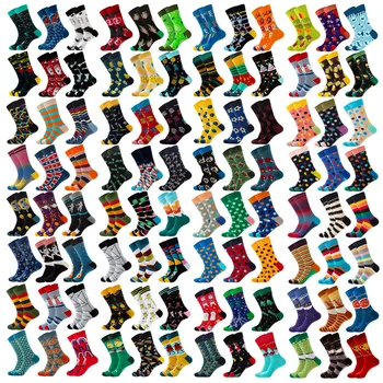 6 párov Muži Ženy Ponožky Bavlna Zábavné Posádky Ponožky Cartoon Zvierat Ovocie Psa Ponožky Novosti Darček Shark Geometrie Ponožky