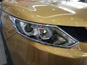 Vhodné pre Nissan QASHQAI 2016-2018 svetlomet dekoratívne rám lampa panel vysoko kvalitných ABS pochrómovaný auto styling