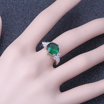 Vintage Retro Zelená Kubický Zirkón Crystal Prstene, Svadobné Svadobné Šperky Zásnubný Prsteň Pre Ženy Darček J183