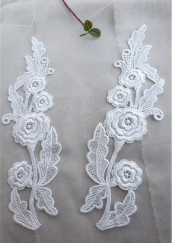 High-end kvetinová čipka appliques, off white benátky vyšívané čipky golier appliques pre svadobné šaty, doplnky