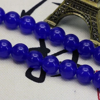 10 mm Modrá chalcedony voľné perličiek okrúhly tvar DIY kameň vhodný módne šperky robiť dizajn, nádherné darčekové 15