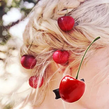 Nový Príchod Žien Krásne Cherry sponky do vlasov Módne Dievča je Roztomilý sponky do Vlasov Vlasové Doplnky 2019 vlasy klip pre dievčatá