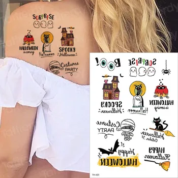 Tetovanie ženy nepremokavé tvár farba dočasné tetovanie módne mačka tetovanie halloween telo nálepky mandala zvieratá tetovanie dievčatá deti