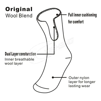 Findcool Mužov Merino Vlny Lyžovanie Ponožky Vysokej Kvality Full Odpruženie Terry Super Hrubé Teplé Vonkajšie Športové Ponožky