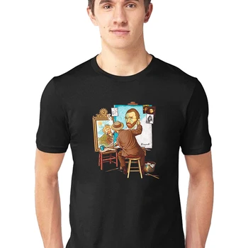Van Gogh T Shirt Kreatívny Dizajn Van Gogh Autoportrét Grafické Topy Estetické Umenie Bežné Mužov Oblečenie Letné Nové Elegantné T-Shirt