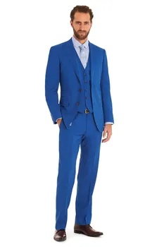 Nový Príchod Navy Svadobné Obleky pre Mužov 3 Kusy Ženícha Tuxedos Groomsman Vyhovuje Business Formálne Mužov Oblek (Sako+Nohavice+vesta+kravatu)