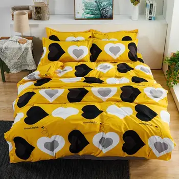 50 bytový Textil Perinu Vankúš Plochý List Mačka Cartoon posteľná bielizeň Nastaviť Dieťa Chlapec Dospievajúce Dievča Posteľná Bielizeň Twin Full 3/4Pcs