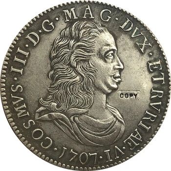 1707 Taliansko 1 Tollero - Cosimo III mince kópia