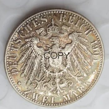 Nemecko 1901 2 Známky, Vzácne mince Strieborné Pozlátené Kópie mincí