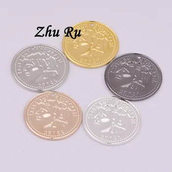 20pcs ZHU RU Retro Kolo mince Ženy motívy mince tvar Charms Prívesky pre Šperky, Takže HOBBY Ručné Remeselné zdobenie