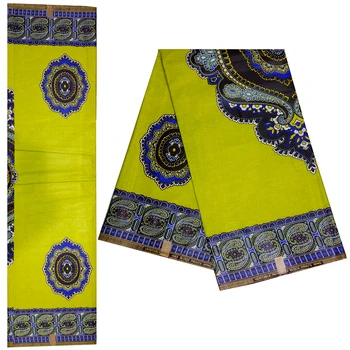 Africké Textílie Nový Príchod Nigéria Naozajstný Vosk Afriky Žltá Bavlna Vosk Tlač Textílie Pre Šaty 6Yards