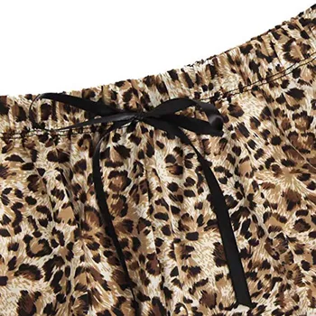 Móda Leopard Pyžamo oblek Dievčatá Žien Sleepwear Čipky, Satén tvaru Pajama Nastaviť Erotické spodné prádlo top A Šortky Pajama Nastaviť%